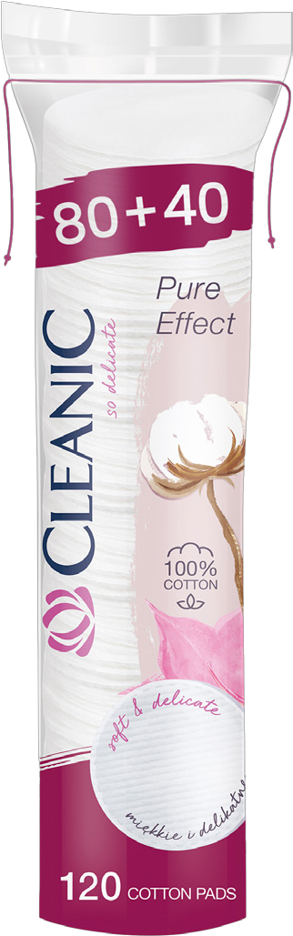 CLEANIC COTTON PADS PUREEFFECT 80+40 PCS