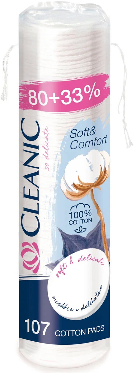 CLEANIC COTTON PADS SOFT&COM FORT 80+33%