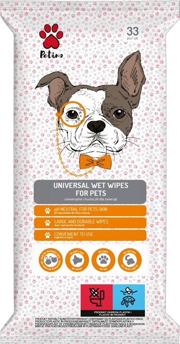 CLEANIC PETINO UNIVERSAL WET WIPES FOR PETS 33PCS